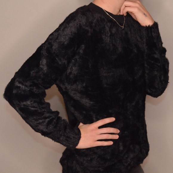Maje Sweaters | Maje Fuzzy Black Sweater | Poshmark